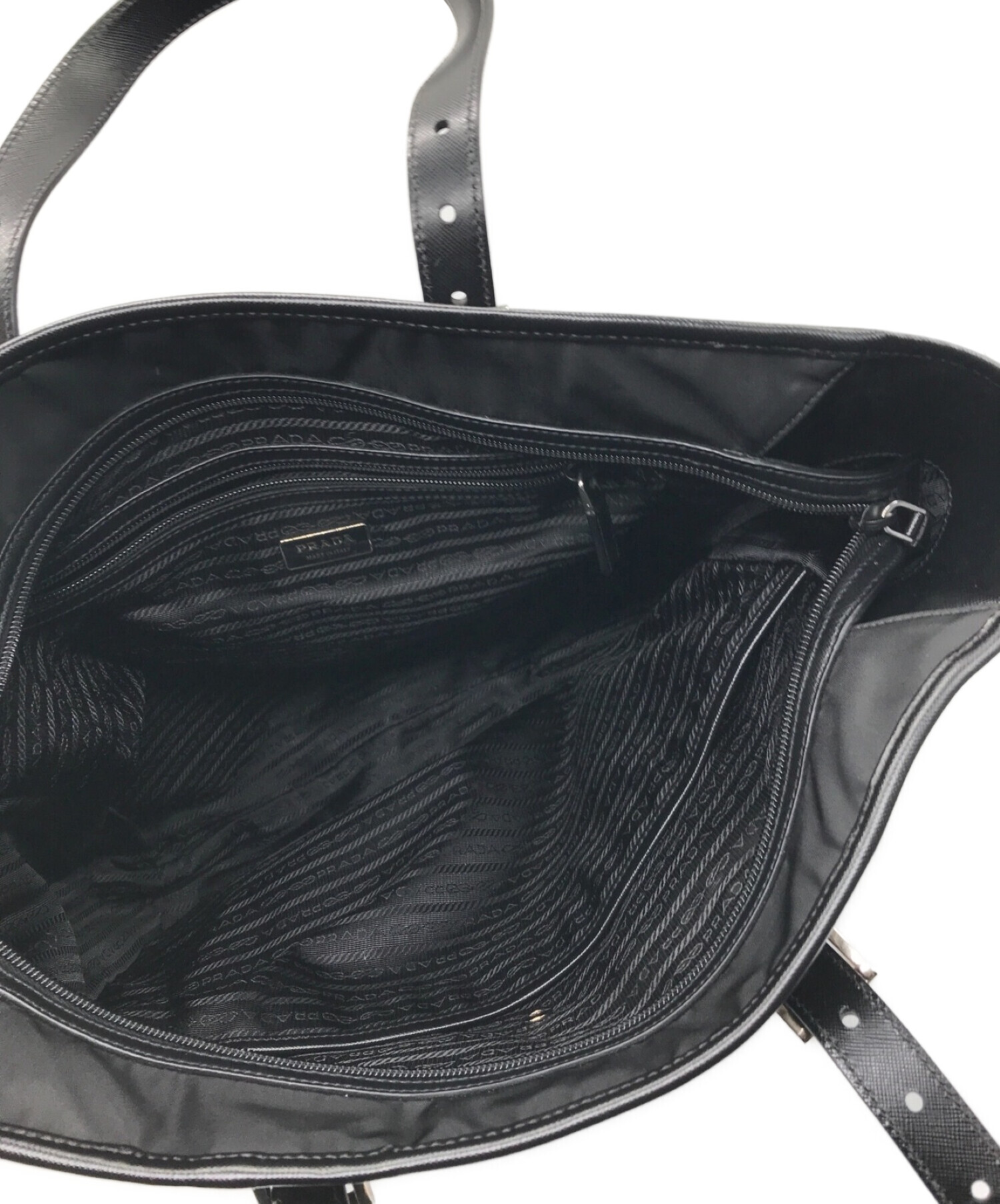中古・古着通販】PRADA (プラダ) ナイロンレザーコンビトートバッグ