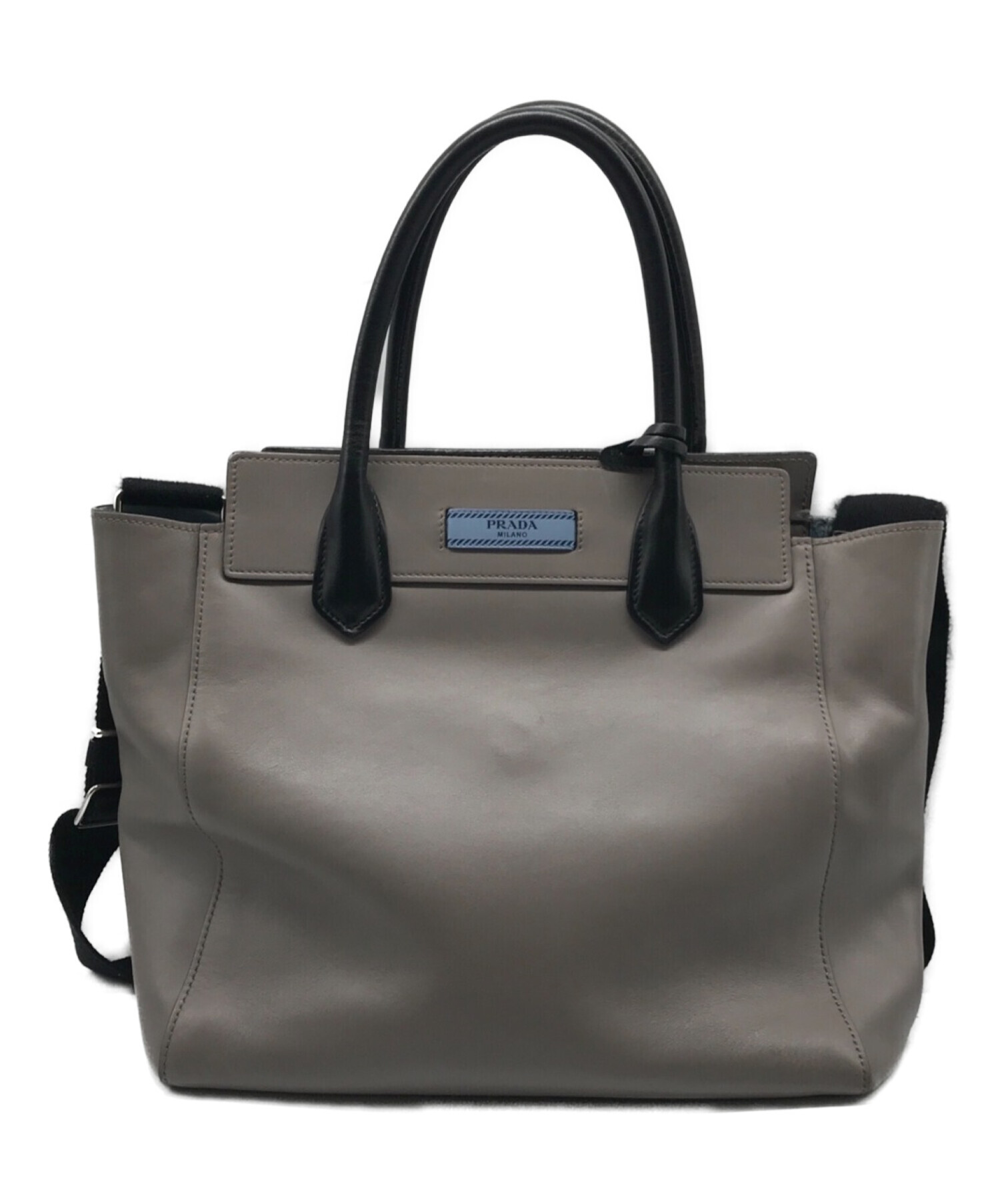 中古・古着通販】PRADA (プラダ) 2WAYレザートートバッグ グレー