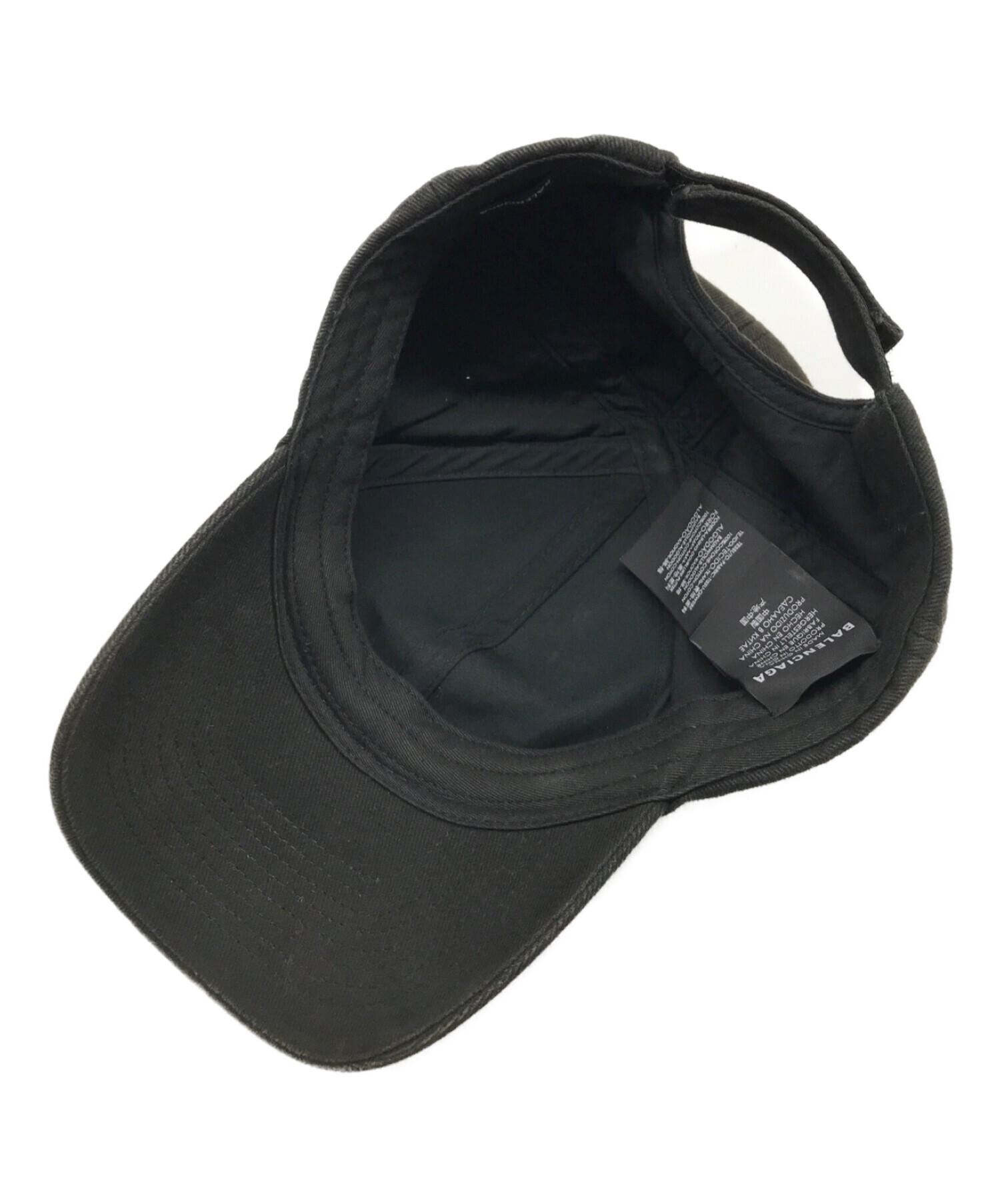 BALENCIAGA BBロゴ キャップ ブラック バレンシアガ 色褪せ加工 【公式