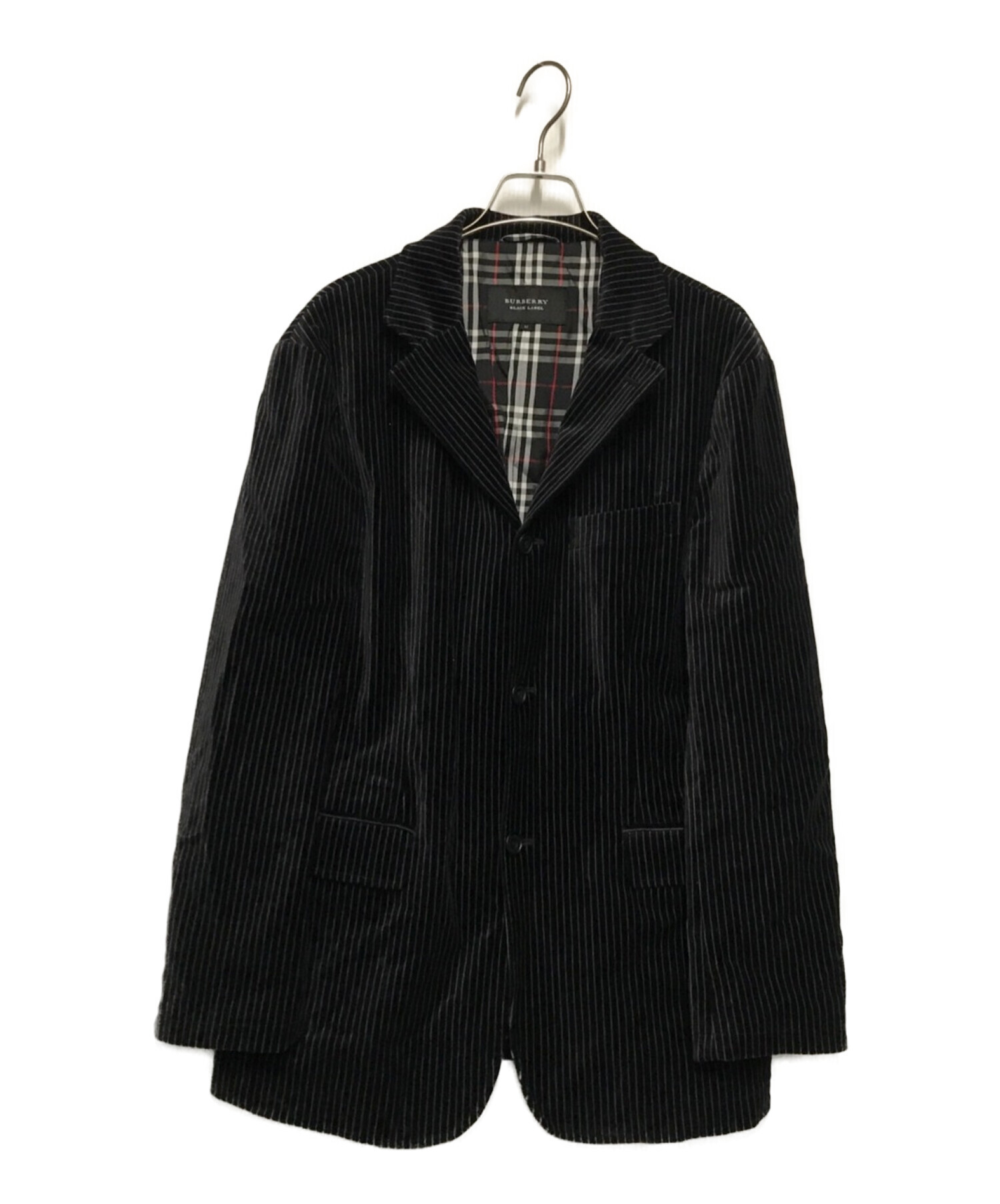 BURBERRY BLACKLABEL ストライプ柄ジャケット 黒/RW405 中古・古着通販】BURBERRY BLACK LABEL (バーバリーブラックレーベル