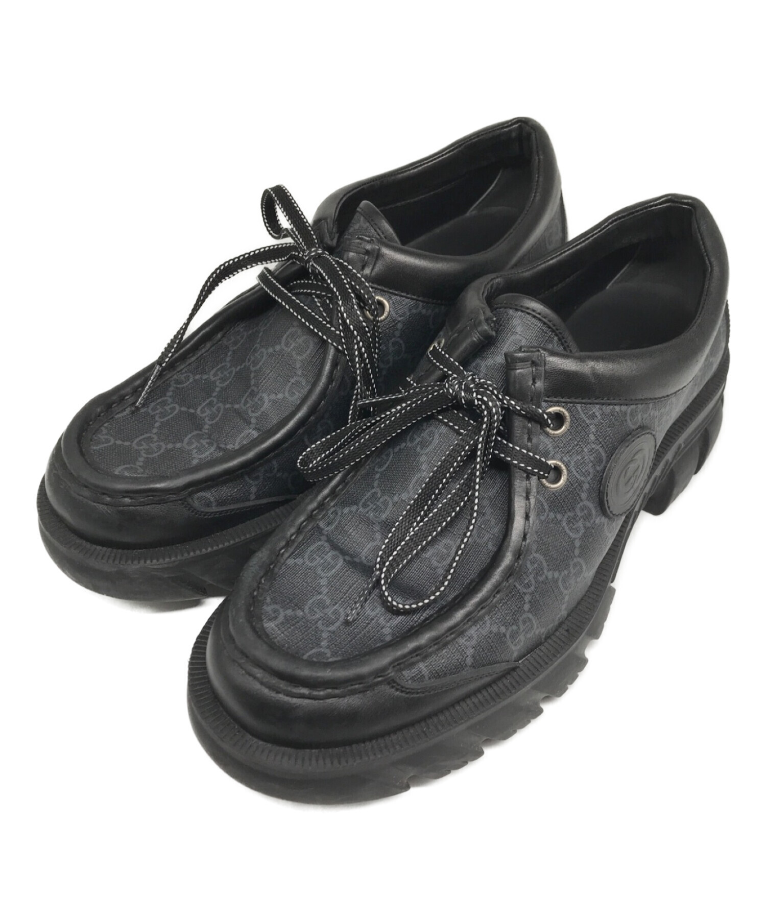 中古・古着通販】GUCCI (グッチ) レースアップシューズ ブラック 