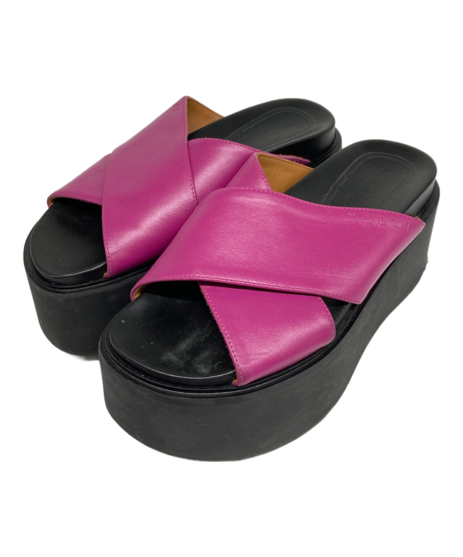中古・古着通販】MARNI (マルニ) クロスベルト厚底サンダル 中古・古着通販】MARNI (マルニ) クロスベルト厚底サンダル