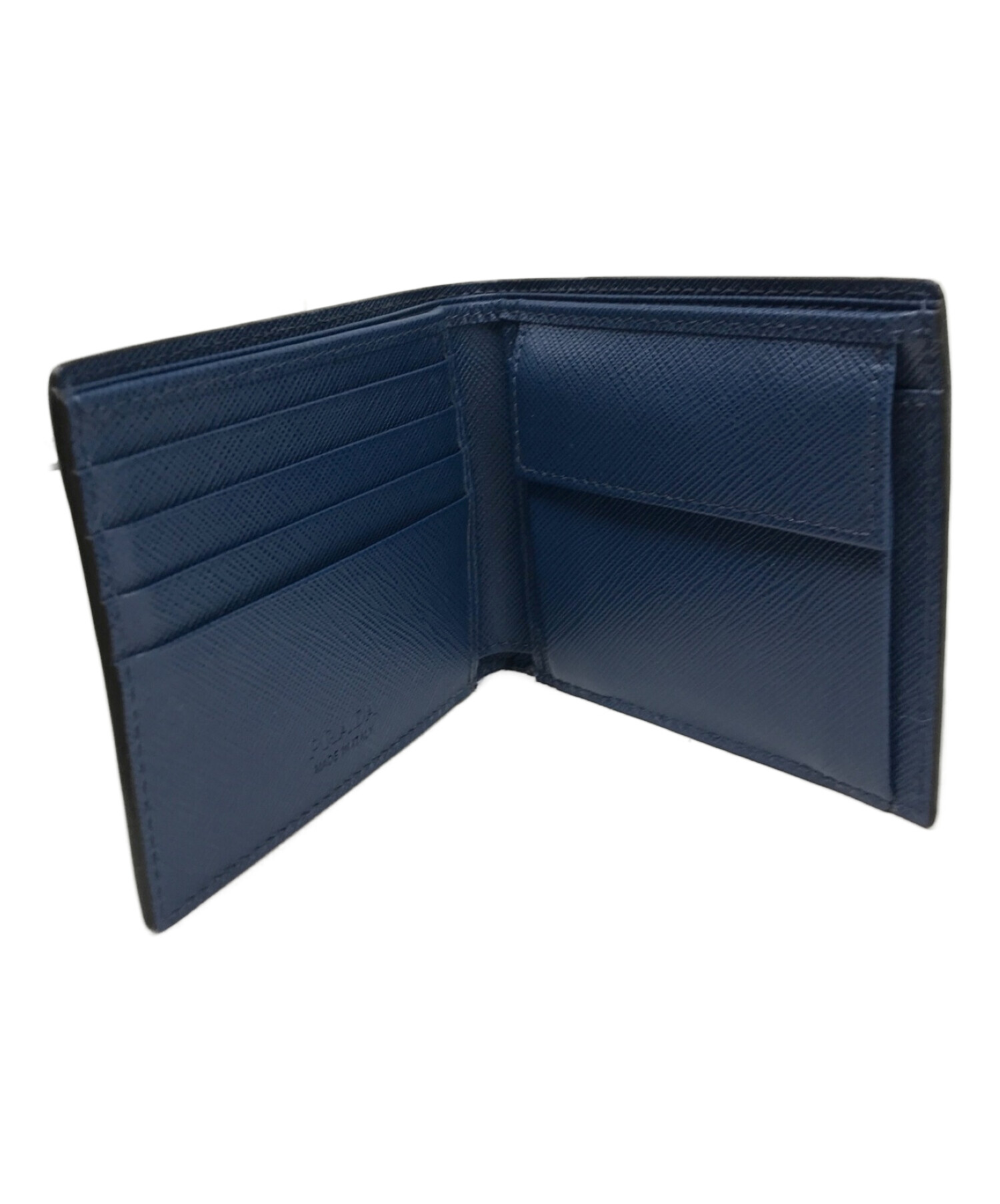 タイムセール)プラダ エンボス サフィアーノレザー 二つ折り財布 ブルー PRADA新作SAFFIANO二つ折り財布ASTRALEライトブルー/1ML018_QHH (PRADA