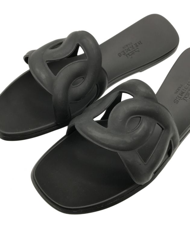 中古・古着通販】HERMES (エルメス) アロハサンダル ブラック サイズ