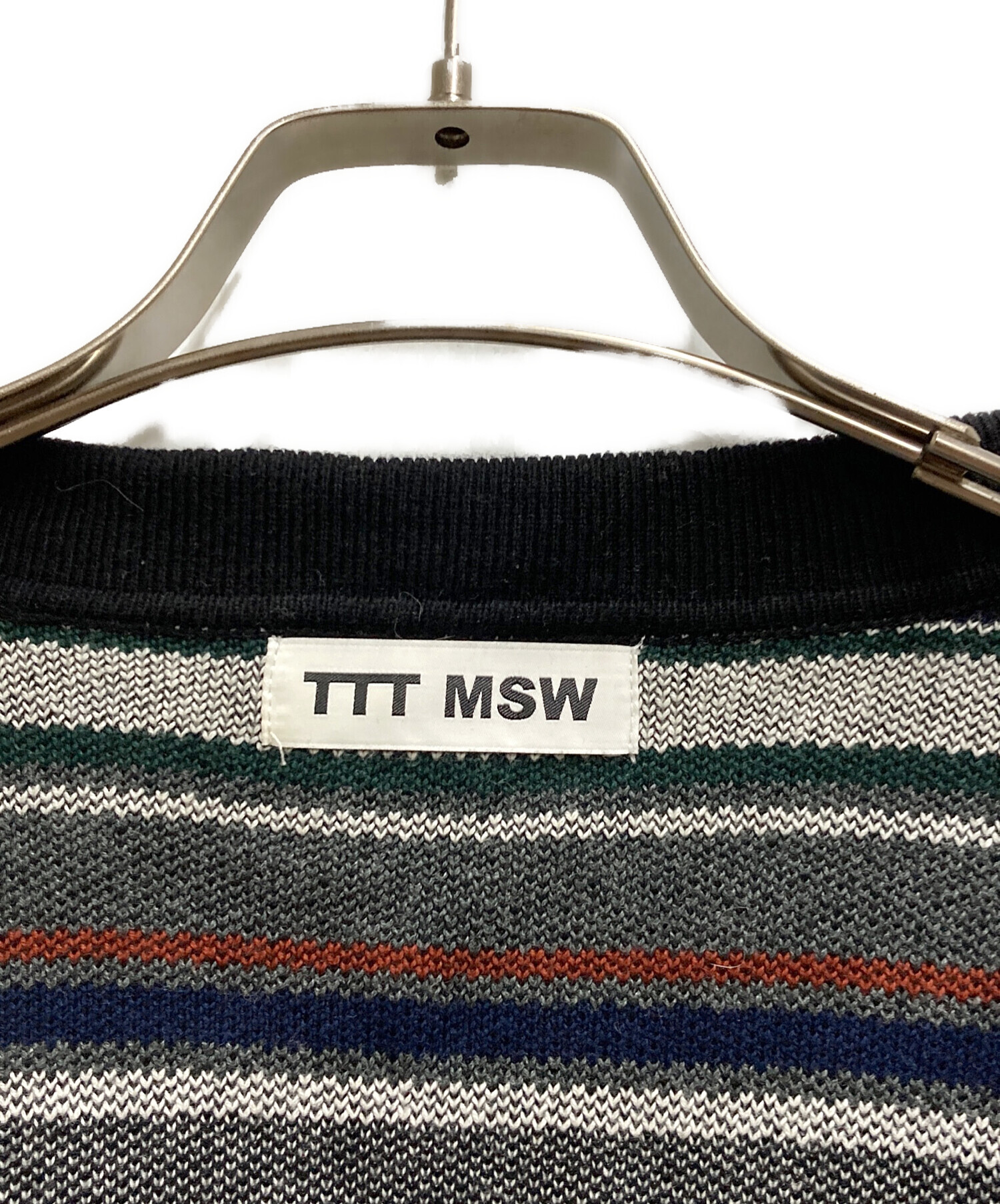 中古・古着通販】TTT MSW (ティー) Nordic Zip Up Cardigan ブラック