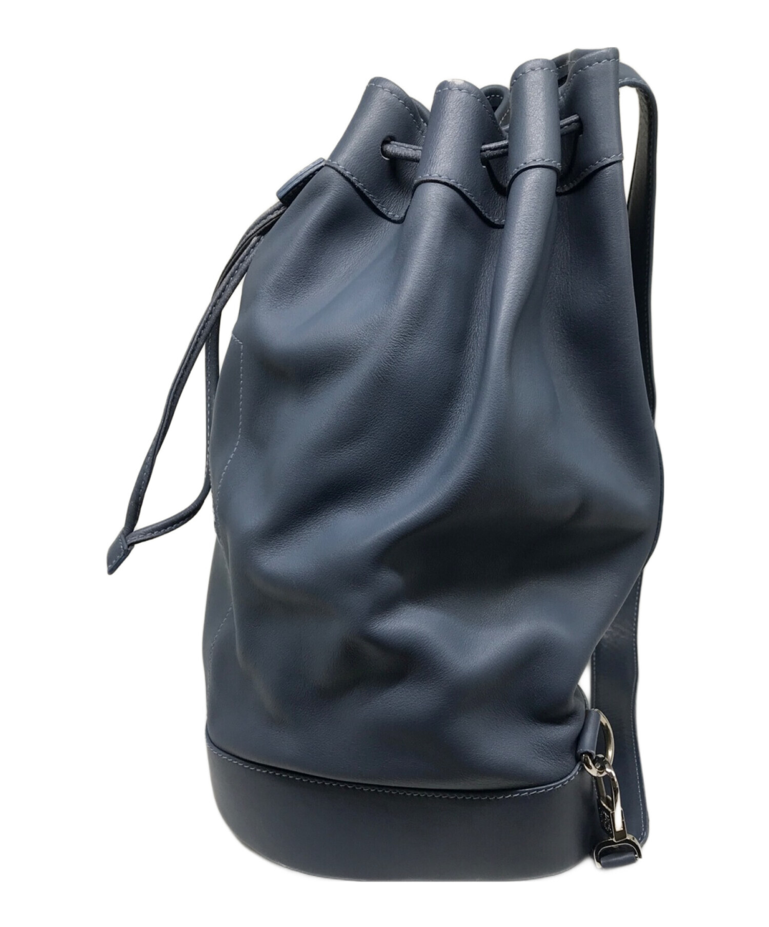 中古・古着通販】LOEWE (ロエベ) 巾着レザーバッグ ブルー｜ブランド