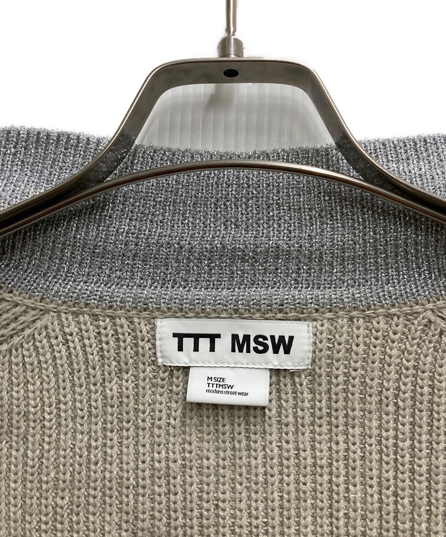 トップス TTTMSW 24SS Lame zip up cardigan GREEN M TTT_MSW / Lame zip up cardigan Mサイズ グレー