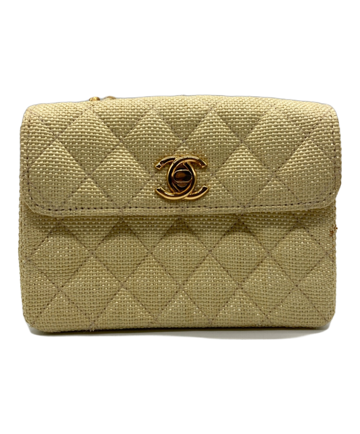 ２点まとめ　シャネル　ネイビー　イエロー ポーチ　ショルダー　ゴールドココ 中古・古着通販】CHANEL (シャネル) ココマークキャンバス