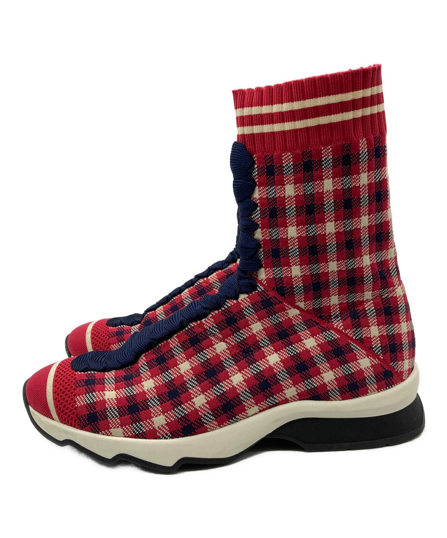 中古・古着通販】FENDI (フェンディ) チェックソックススニーカー 