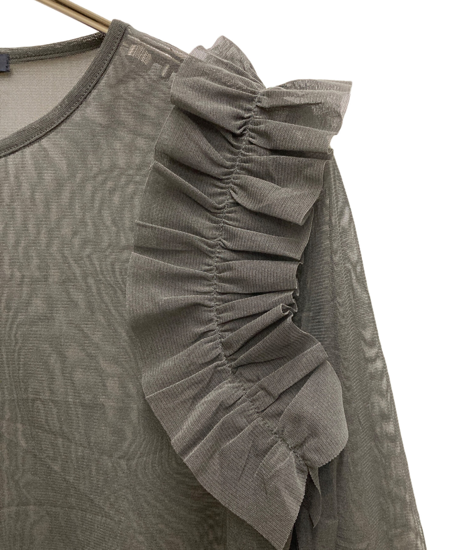 中古・古着通販】LIMI feu (リミフゥ) TULLE FRILL LONG T-SHIRT 