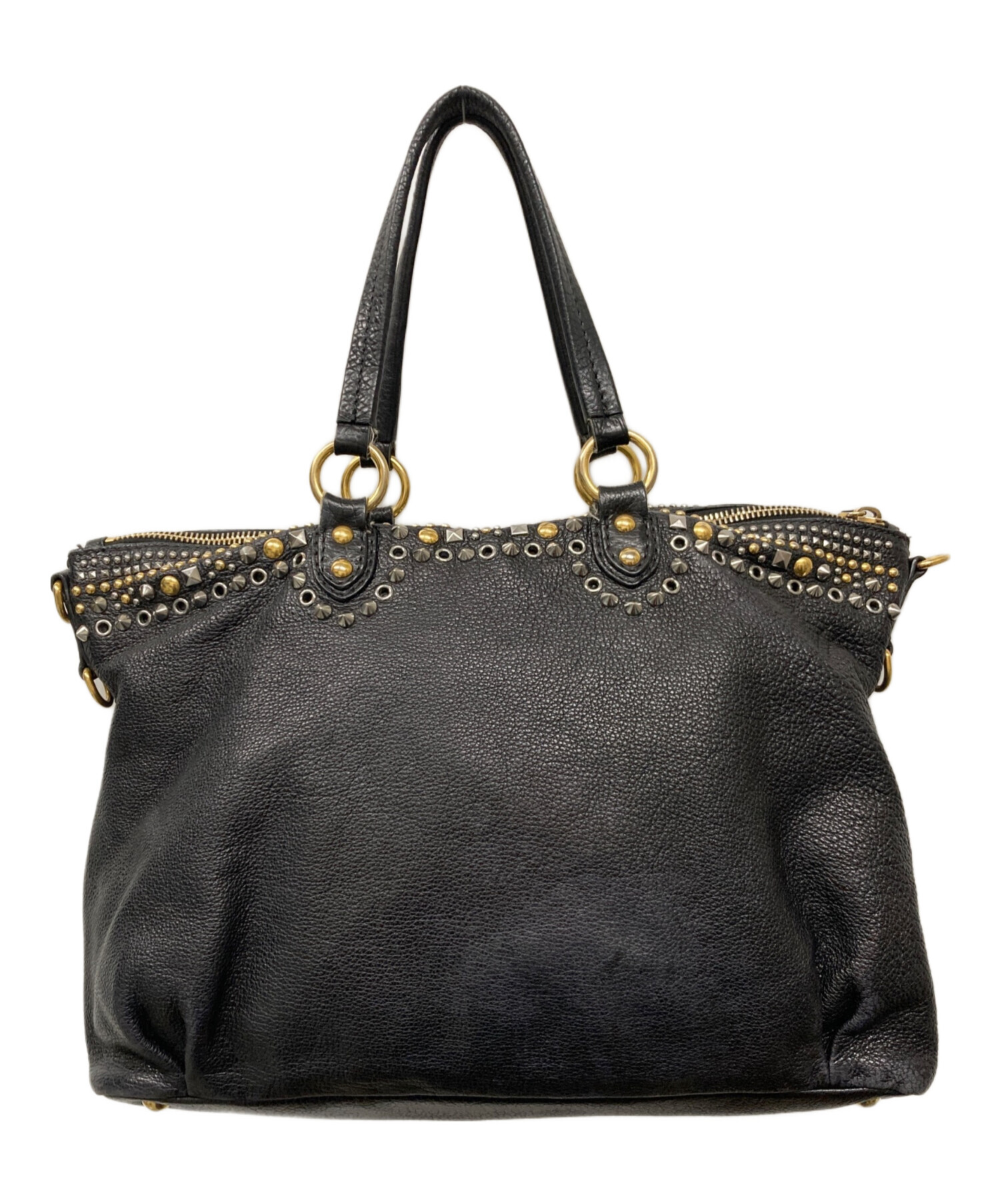 miu miuミュウミュウ スタッズ ショルダーバッグ ハンドバッグ 2way