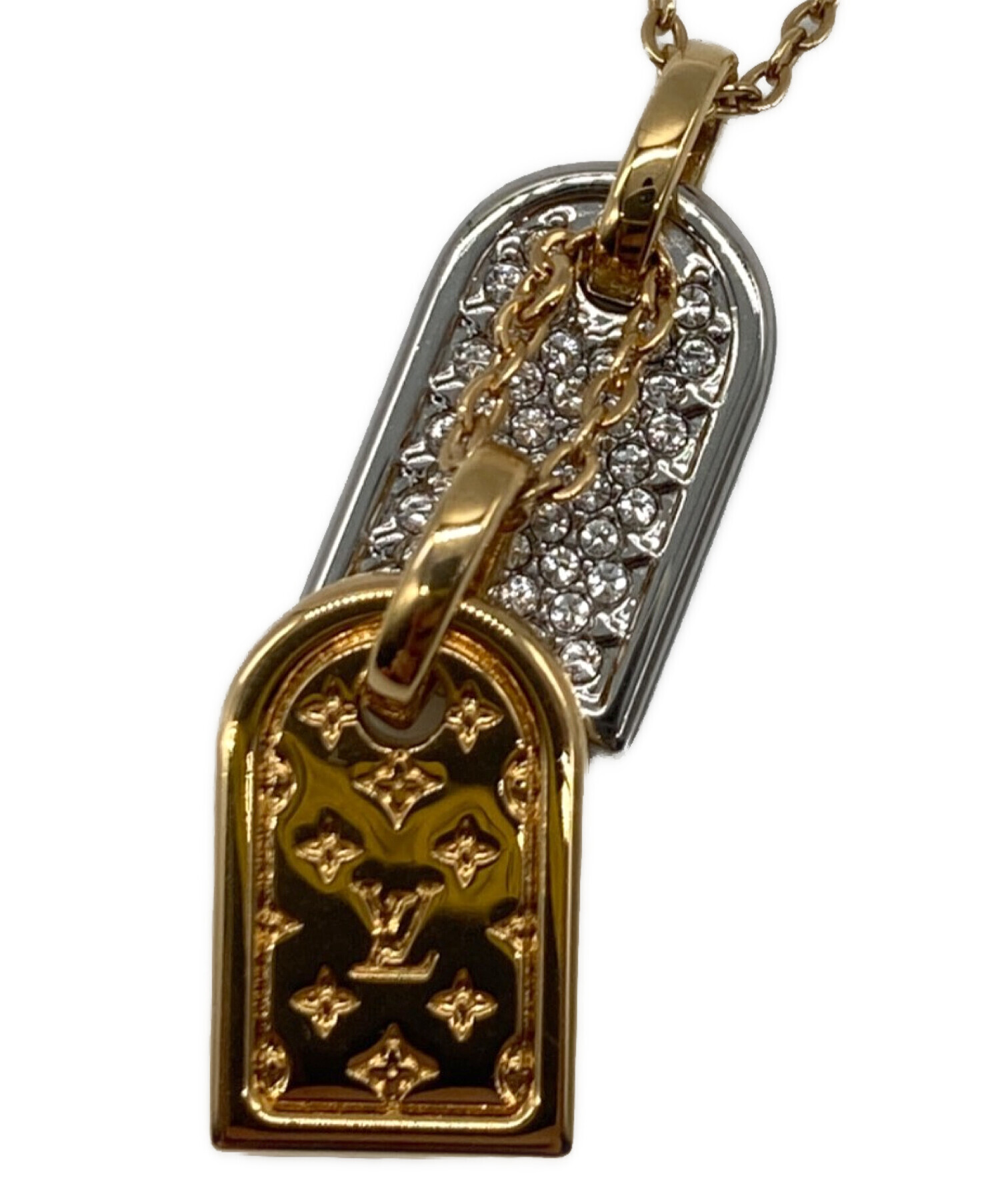 美品ナノグラムネックレス ゴールド/シルバー 中古・古着通販】LOUIS VUITTON (ルイ ヴィトン) コリエ プレシャス