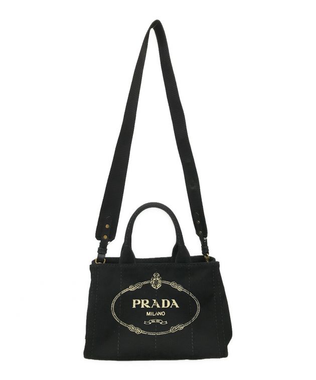 PRADA プラダ カナパ 中古・古着通販】PRADA (プラダ) カナパ2WAYバッグ ブラック｜ブランド
