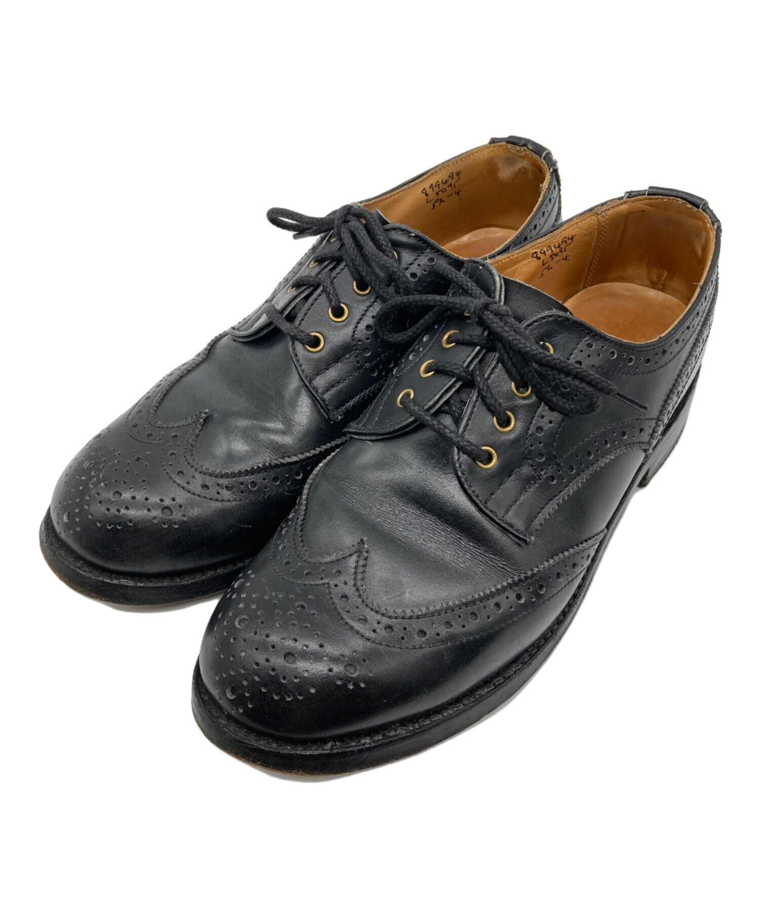 【SALE】Tricker's 黒 レザー ウィングチップ シューズ SALE】トリッカーズ BLACK UKサイズ仕様 ウィングチップ レディース