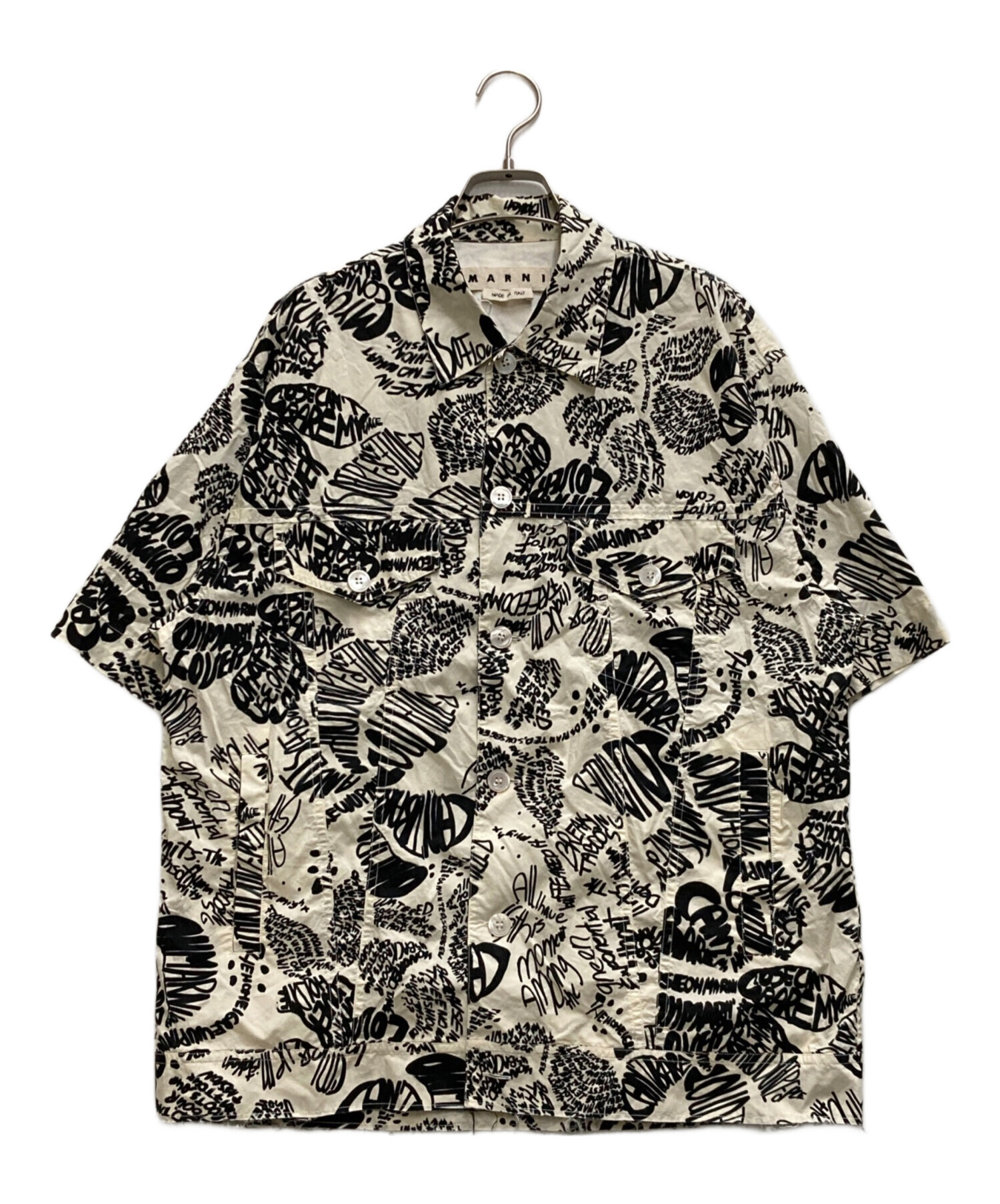 中古・古着通販】MARNI (マルニ) 総柄シャツ ブラック サイズ:48 