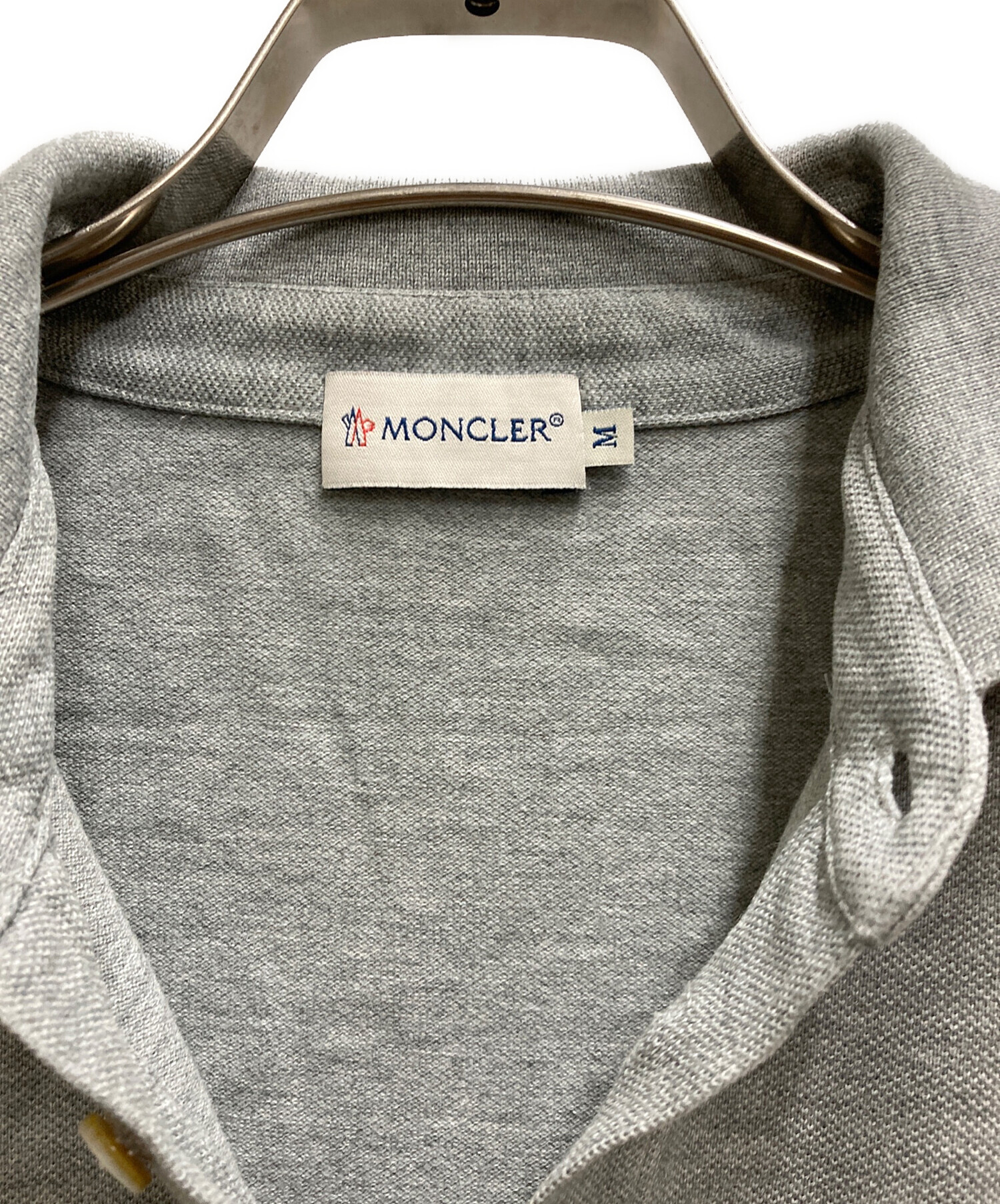 中古・古着通販】MONCLER (モンクレール) ポロシャツ グレー サイズ:Ⅿ