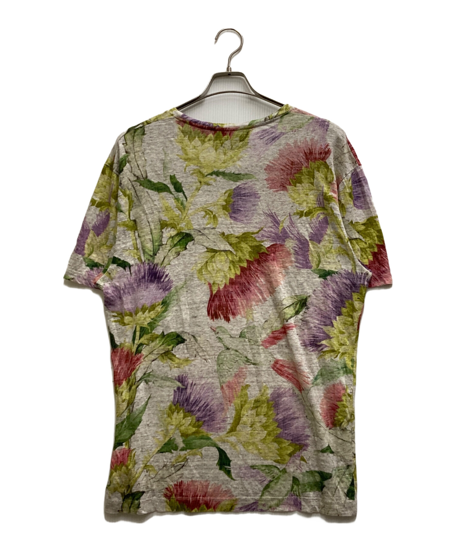 中古・古着通販】GUCCI (グッチ) フローラルリネンTシャツ ピンク 