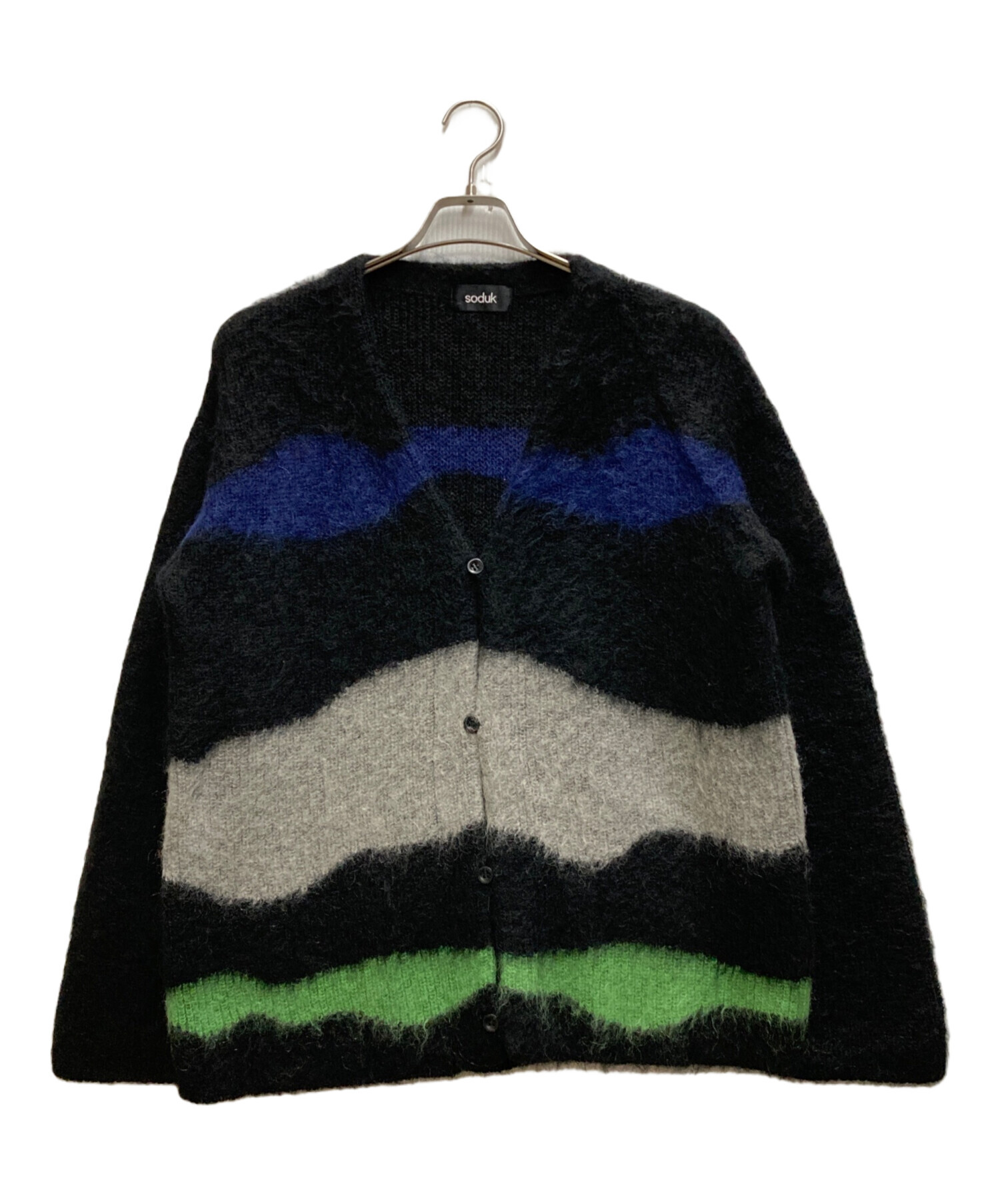 中古・古着通販】soduk (スドーク) drawing knit cardigan ブラック