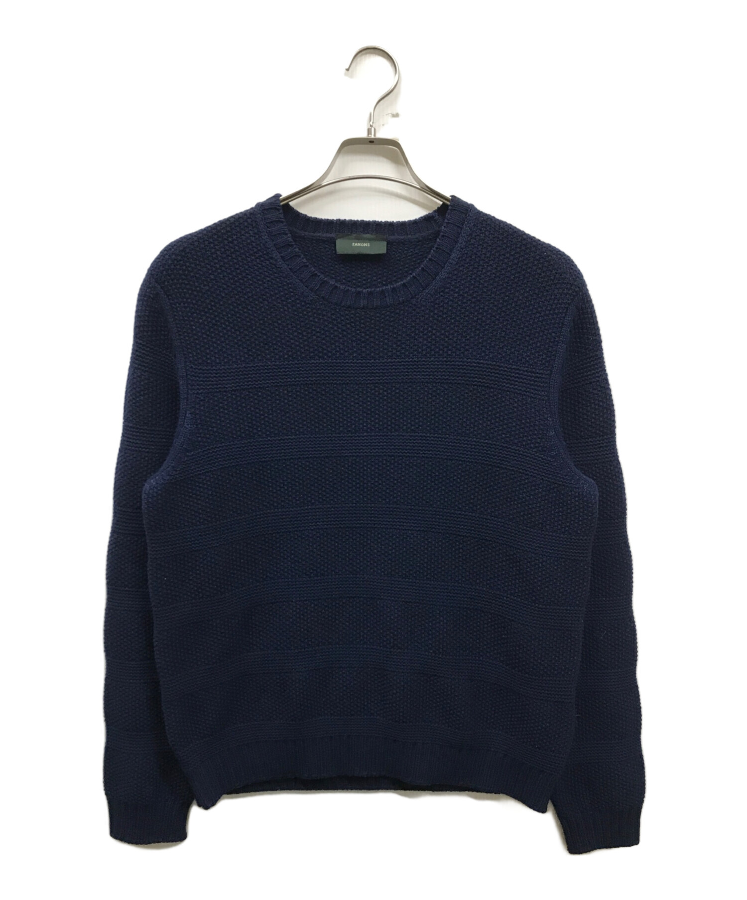 ザノーネ　ZANONE クルーネックニット　ネイビー　４８ ザノーネZANONE クルーネックニットネイビー48