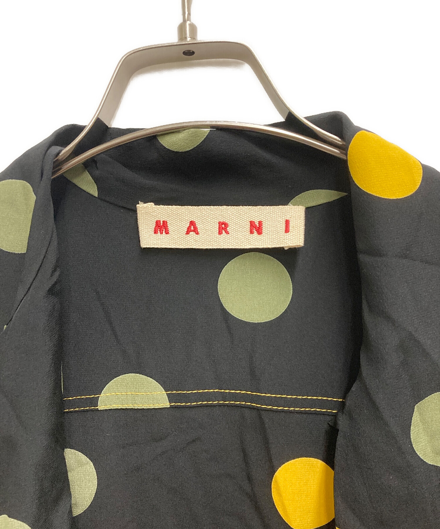 中古・古着通販】MARNI (マルニ) ドットシルクボウタイシャツ ブラック 