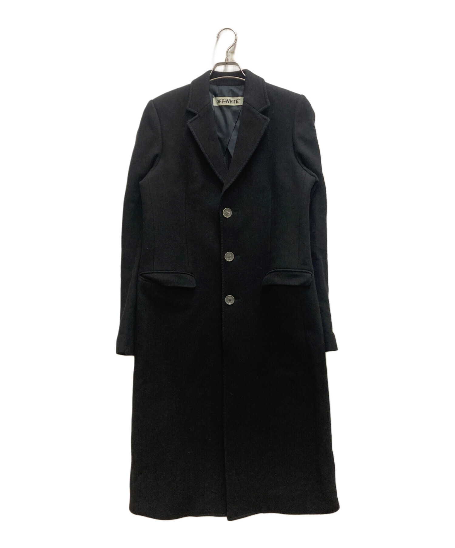 中古・古着通販】OFFWHITE (オフホワイト) チェスターコート ネイビー 