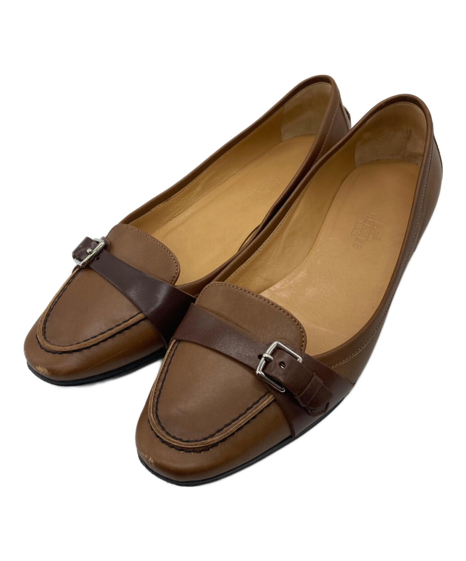 エルメス パンプス ブラウン 茶 35.5 オファー HERMES - エルメス