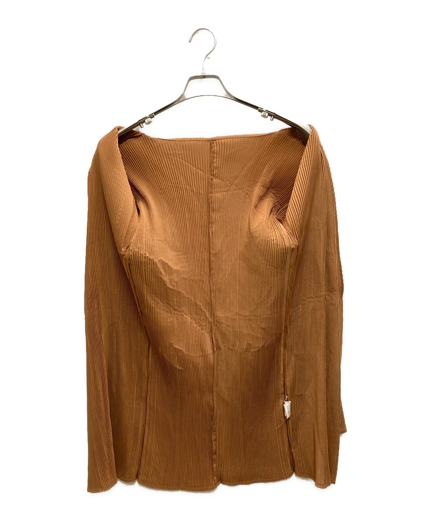 未使用に近い イッセイミヤケ ニットカーディガン リネン ベージュ Lサイズ位 未使用に近い イッセイミヤケ ニットカーディガン リネン