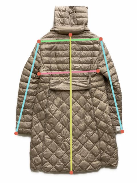 未使用級　マックスマーラ　ダウンコート　Aライン　ロング　ゴールド　40 中古・古着通販】MaxMara (マックスマーラ) Aラインフーテッドダウン