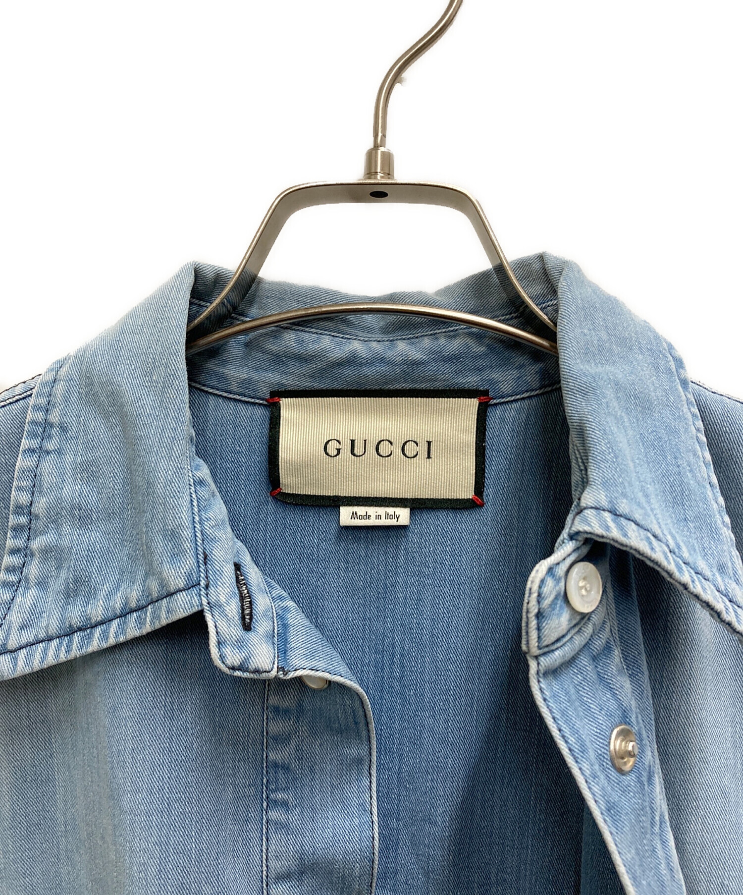 中古・古着通販】GUCCI (グッチ) デニムシャツワンピース インディゴ