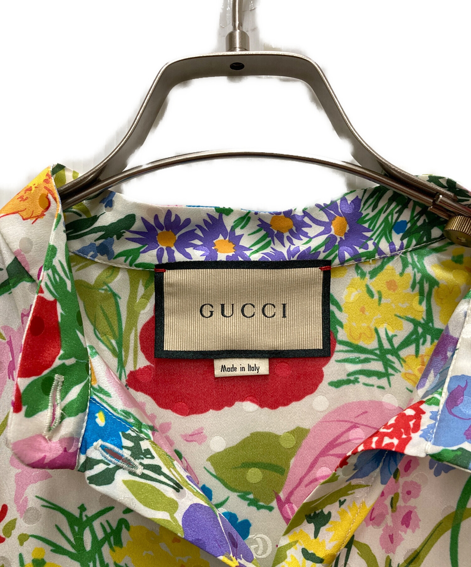 中古・古着通販】GUCCI (グッチ) フローラルシルクドレス マルチカラー