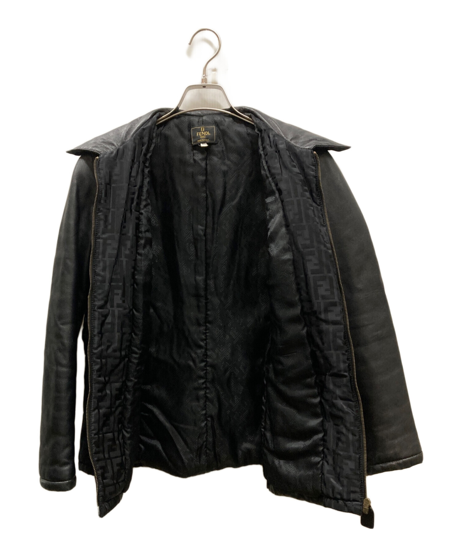 中古・古着通販】FENDI (フェンディ) レザーパテッドジャケット 