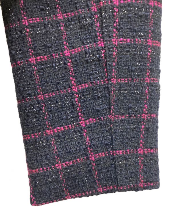 中古・古着通販】sheller (シェリエ) ツイードジャケット ネイビー