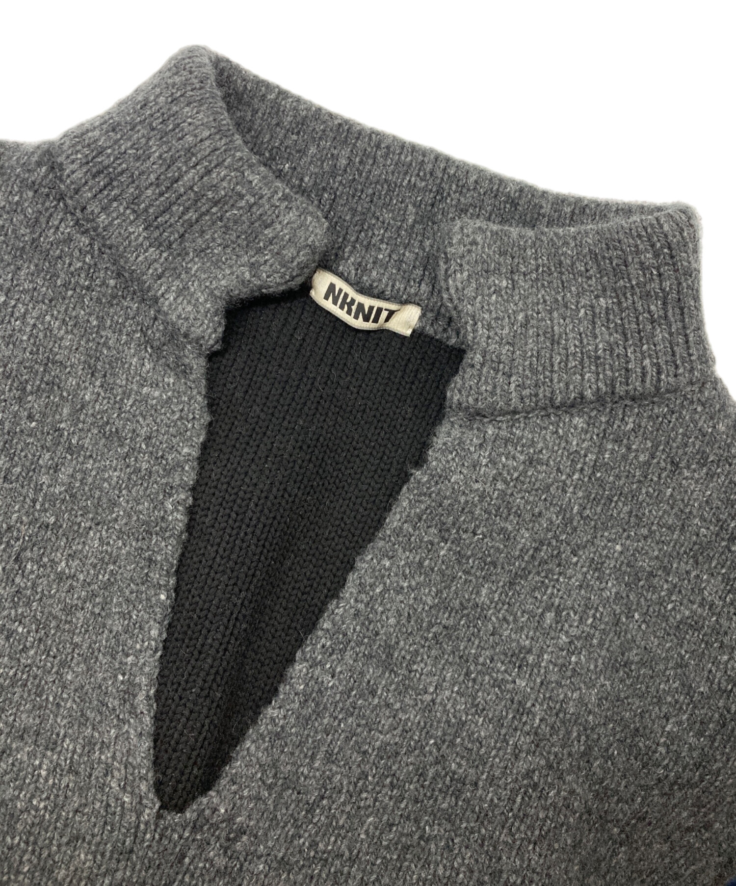 中古・古着通販】NKNIT (ンニット) スキッパーニット グレー｜ブランド