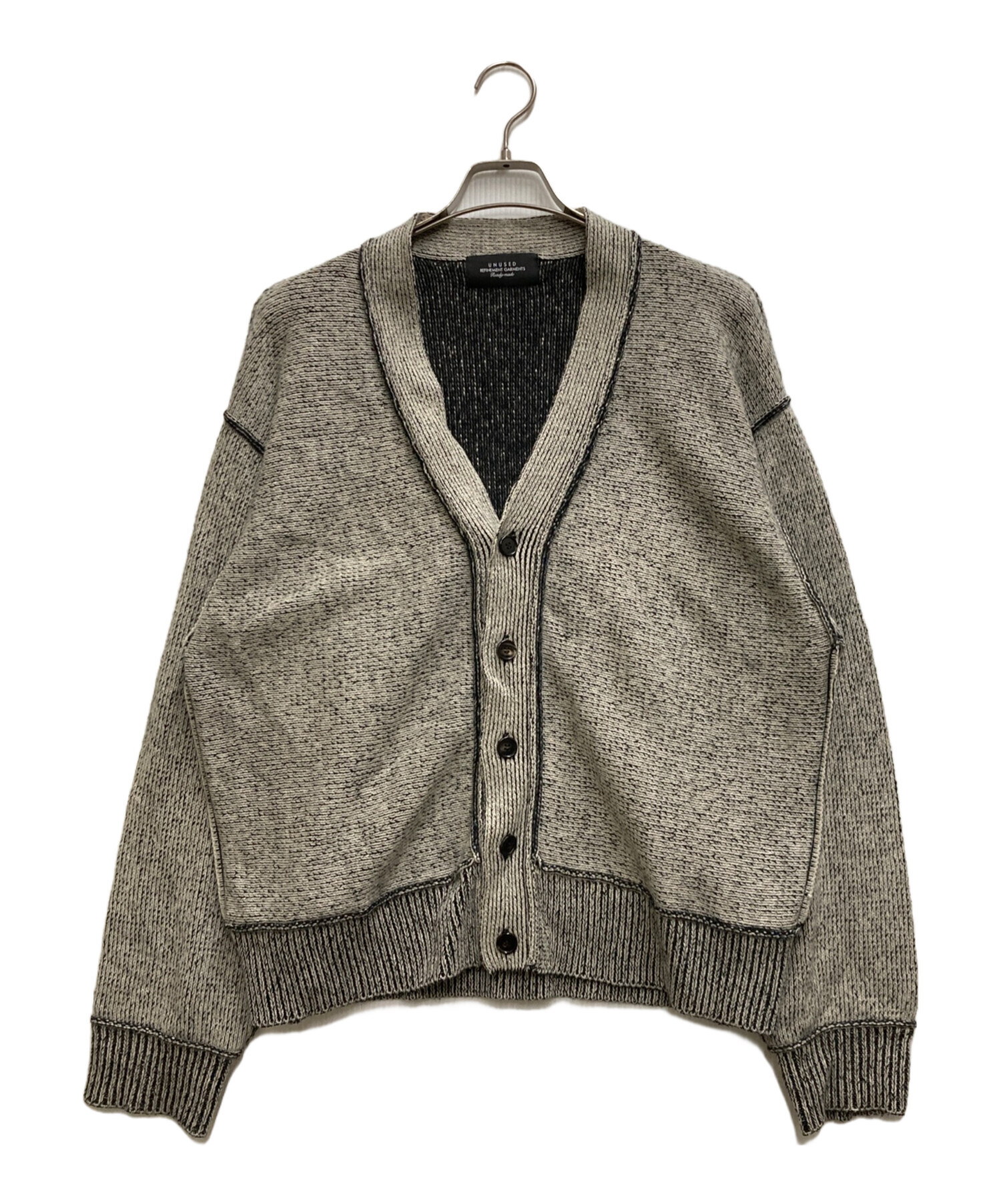 中古・古着通販】UNUSED (アンユーズド) Wool knit cardigan グレー 