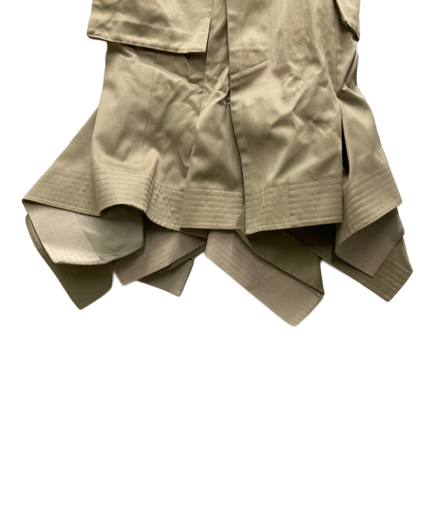 中古・古着通販】sacai (サカイ) Cotton Chino Skirt ベージュ サイズ 