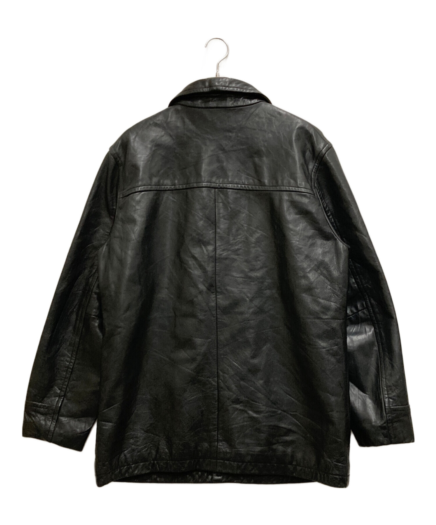 中古・古着通販】GAP (ギャップ) 00'sレザーカーコート ブラック