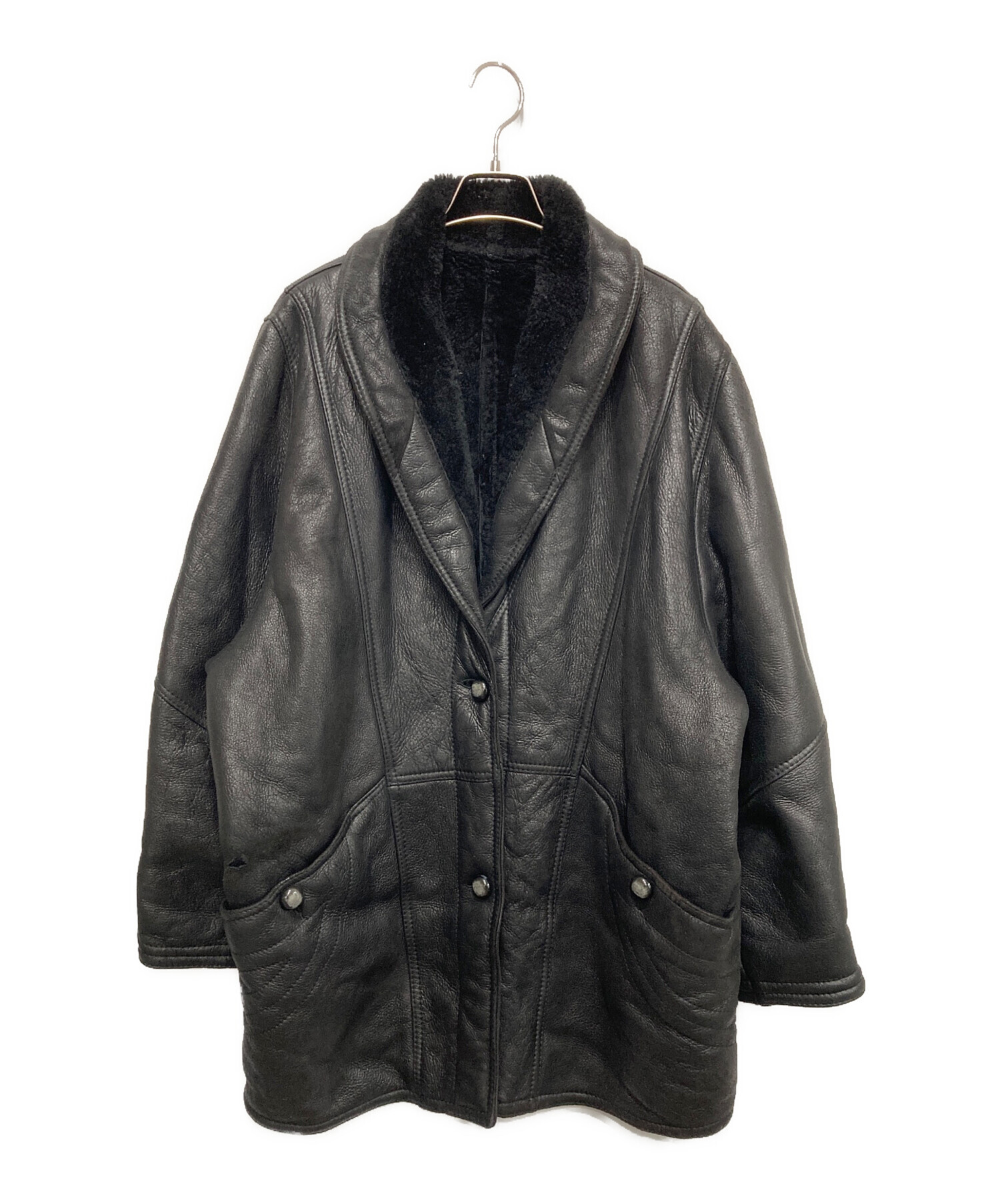中古・古着通販】USED (ユーズド) ムートンコート ブラック サイズ:46 