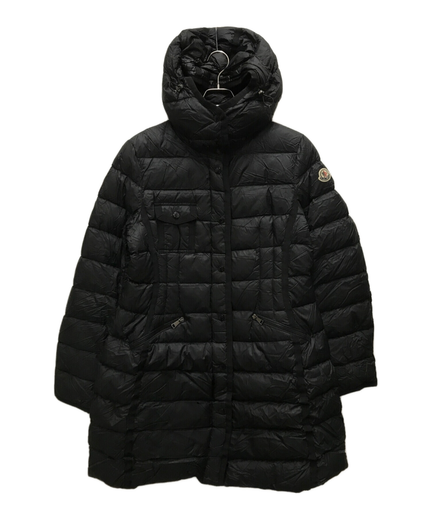 モンクレールダウン MONCLER 正規品 口 ングダウン HERMINE MONCLER（モンクレール） 美品/国内正規 HERMINEエルミンヌ アームロゴ
