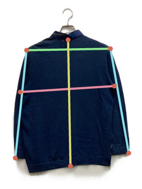 中古・古着通販】HERMES (エルメス) シルクスカーフ切替ニットシャツ