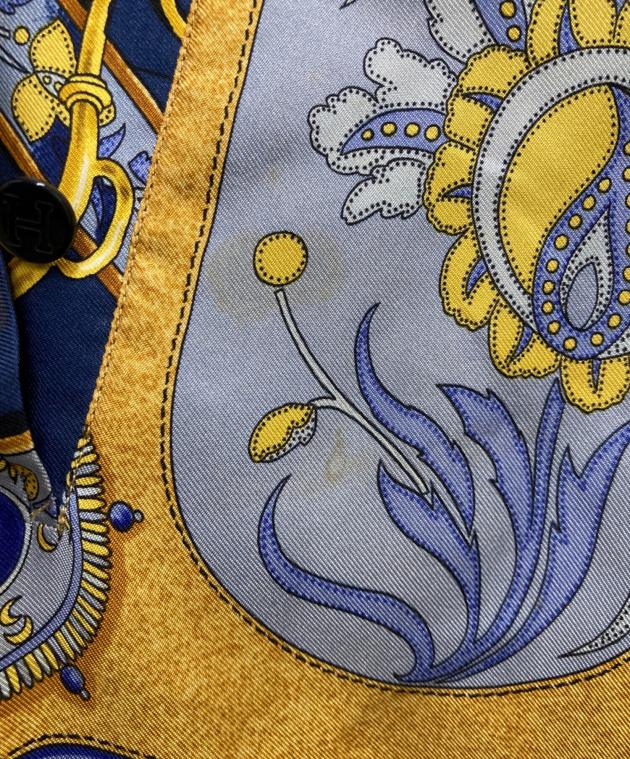 中古・古着通販】HERMES (エルメス) シルクスカーフ切替ニットシャツ