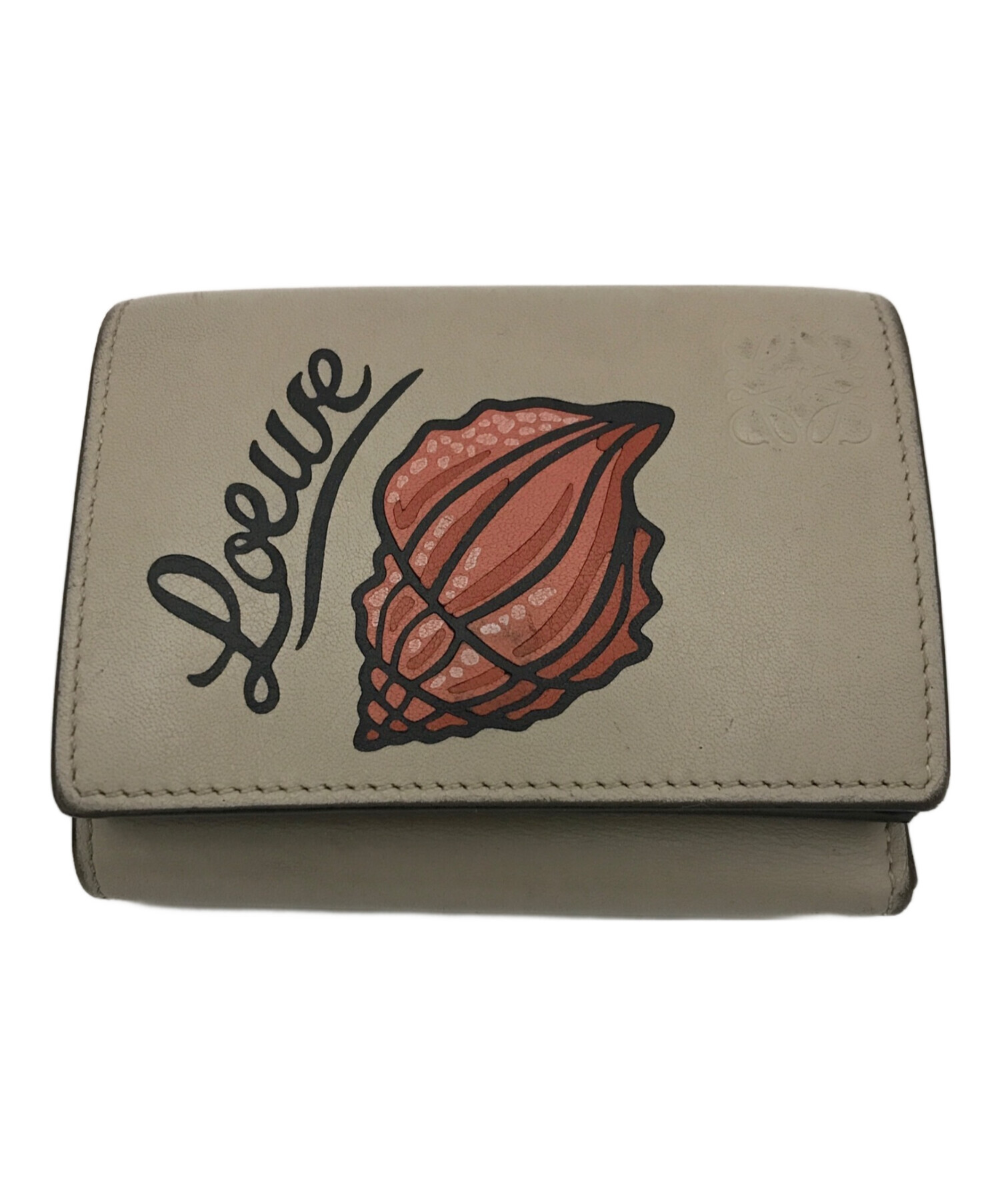 中古・古着通販】LOEWE (ロエベ) 3つ折り財布 ベージュ｜ブランド 