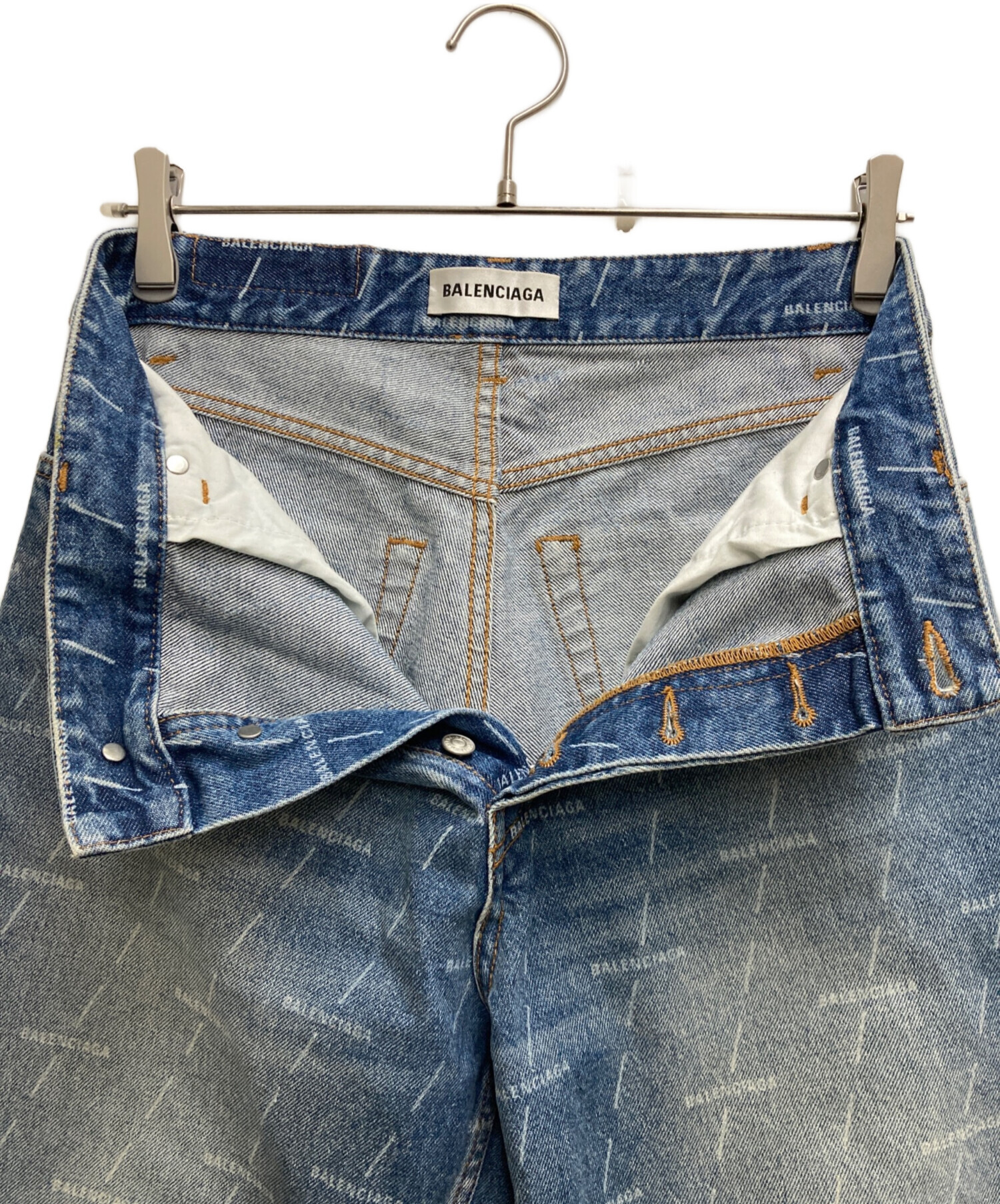 中古・古着通販】BALENCIAGA (バレンシアガ) 総ロゴデニムパンツ 