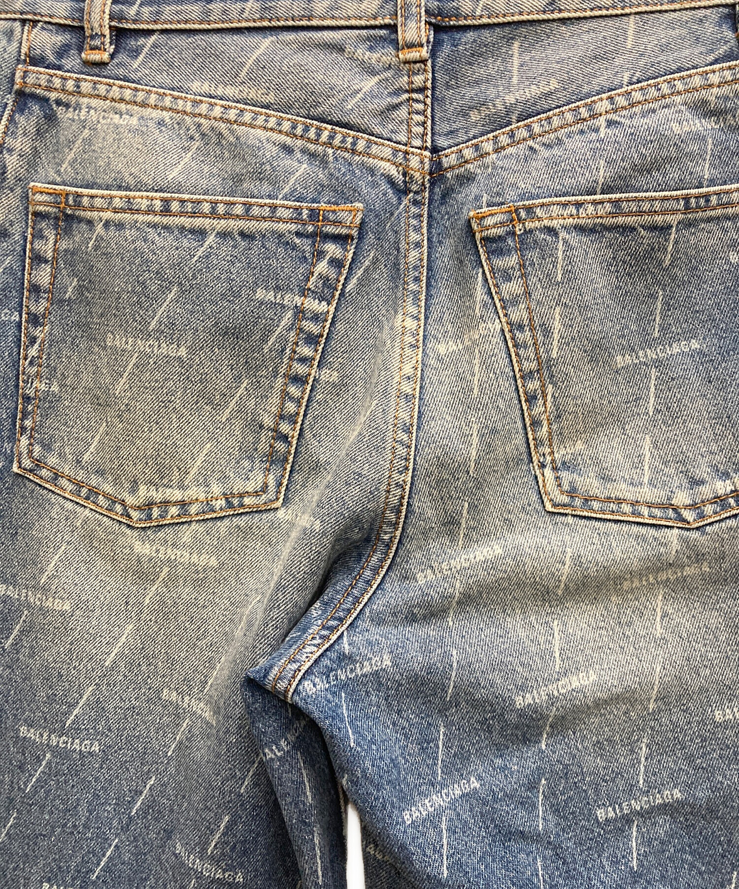 中古・古着通販】BALENCIAGA (バレンシアガ) 総ロゴデニムパンツ 