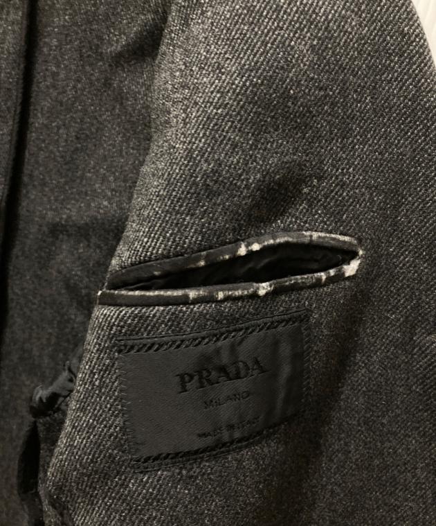 中古・古着通販】PRADA (プラダ) ウールチェスターコート ブラック