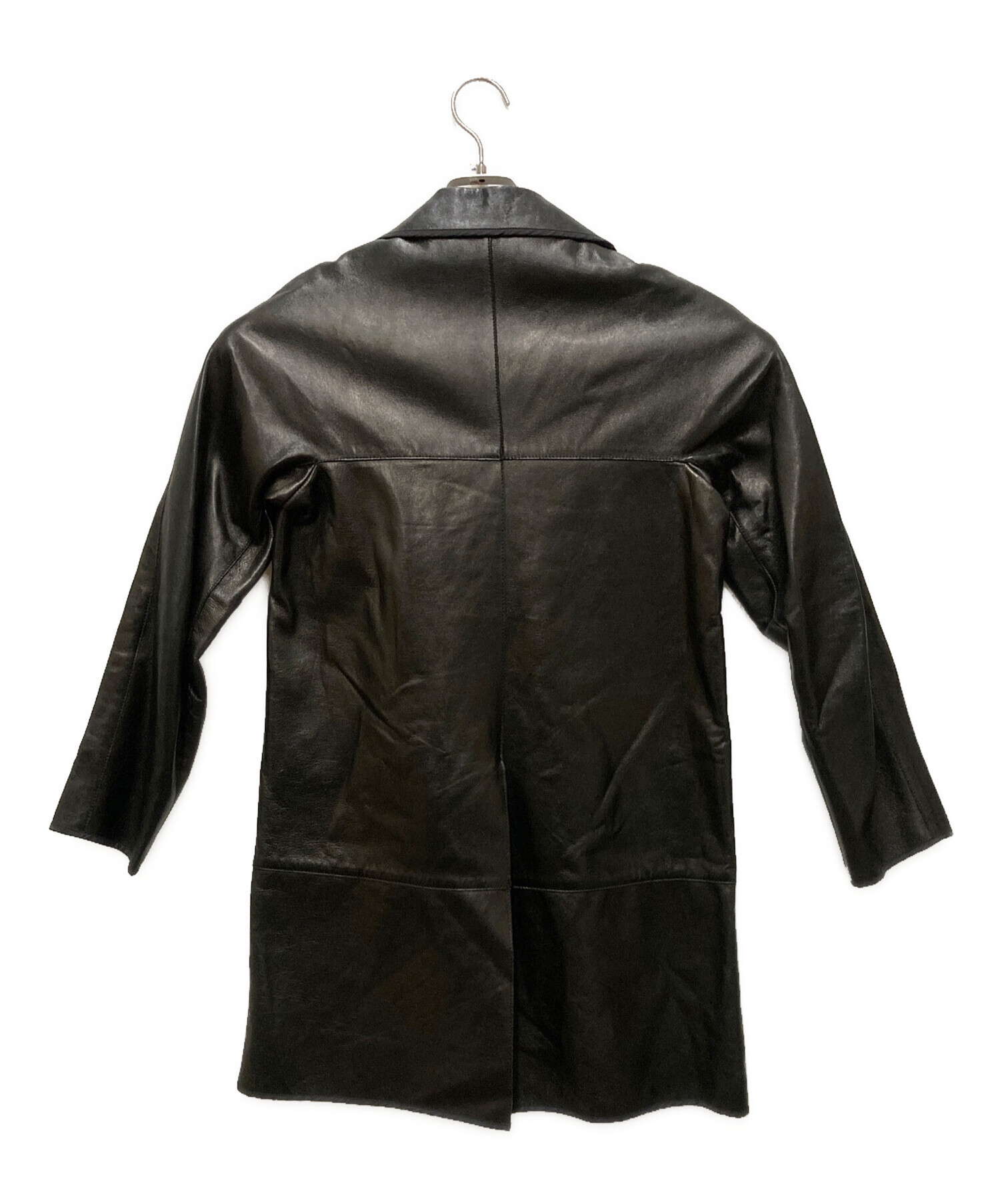 マルニ　MARNI レザージャケット　38 中古・古着通販】MARNI (マルニ) レザーPコート ブラック サイズ:38
