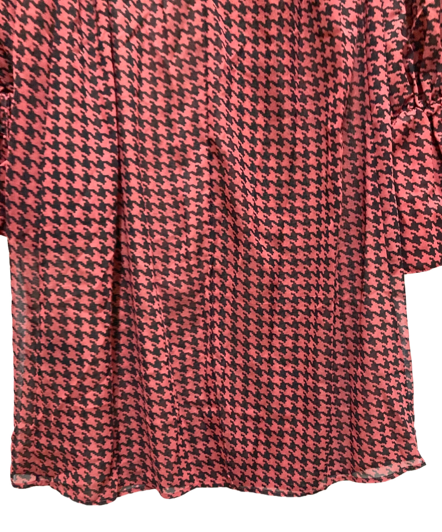中古・古着通販】rokh (ロク) 千鳥柄ワンピース レッド×ブラック