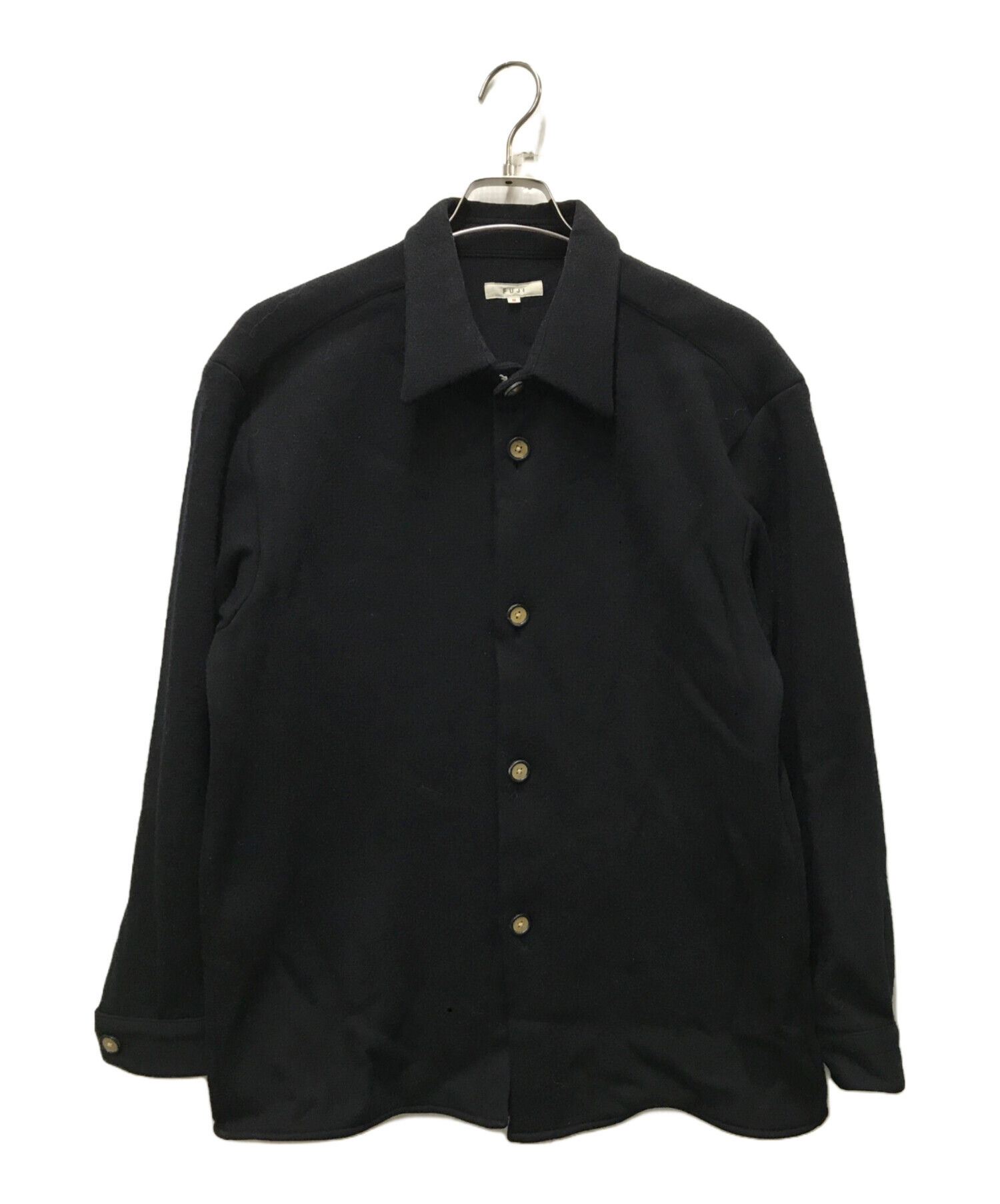 中古・古着通販】FUJI (フジ) ウールレギュラーカラーシャツ ネイビー