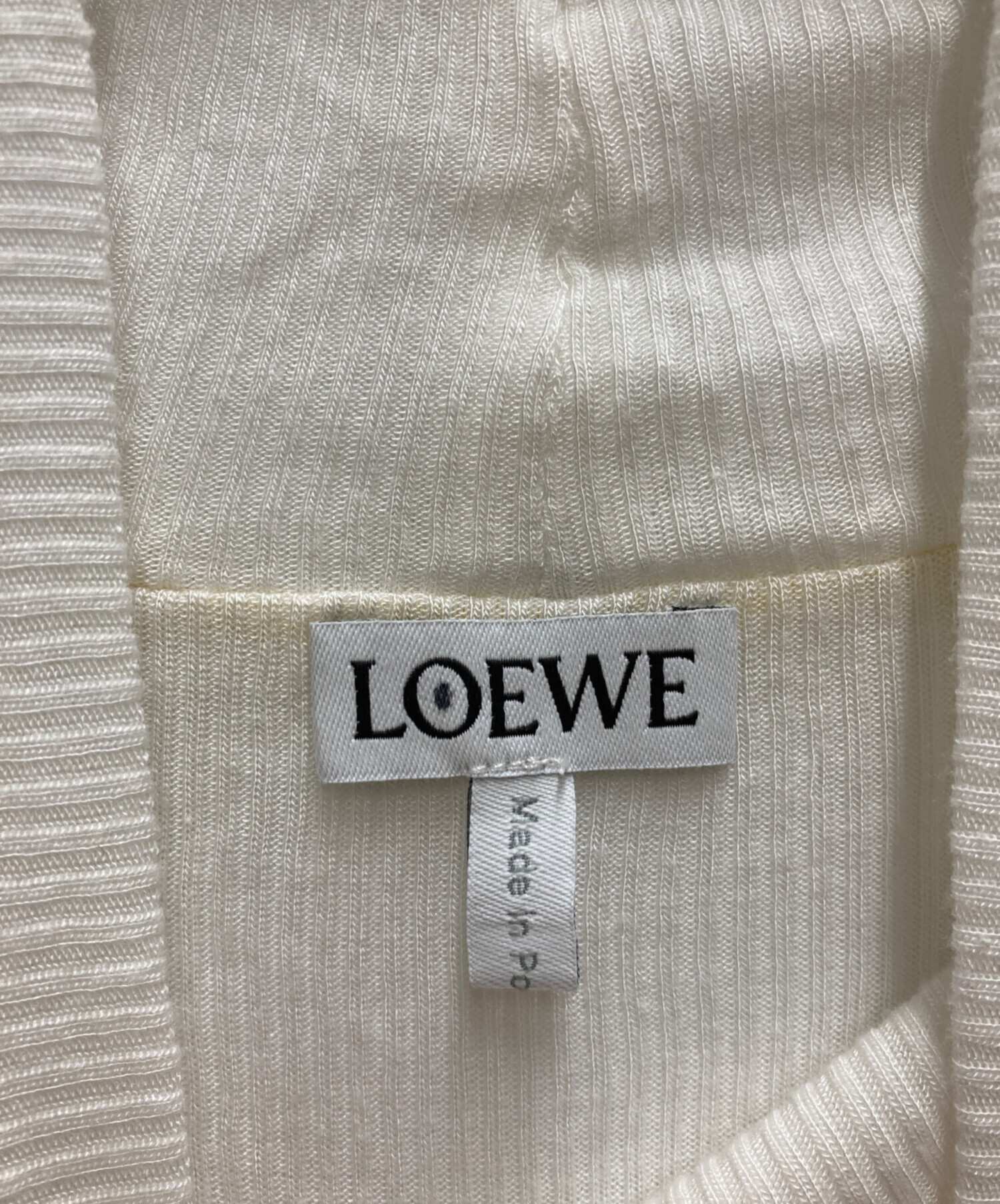 中古・古着通販】LOEWE (ロエベ) ハイネック リブ トップス ホワイト