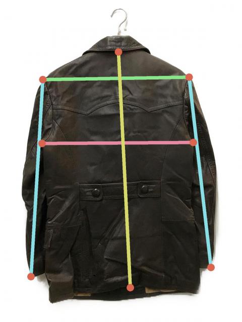中古・古着通販】J.CREW (ジェイクルー) レザーカーコート ブラウン
