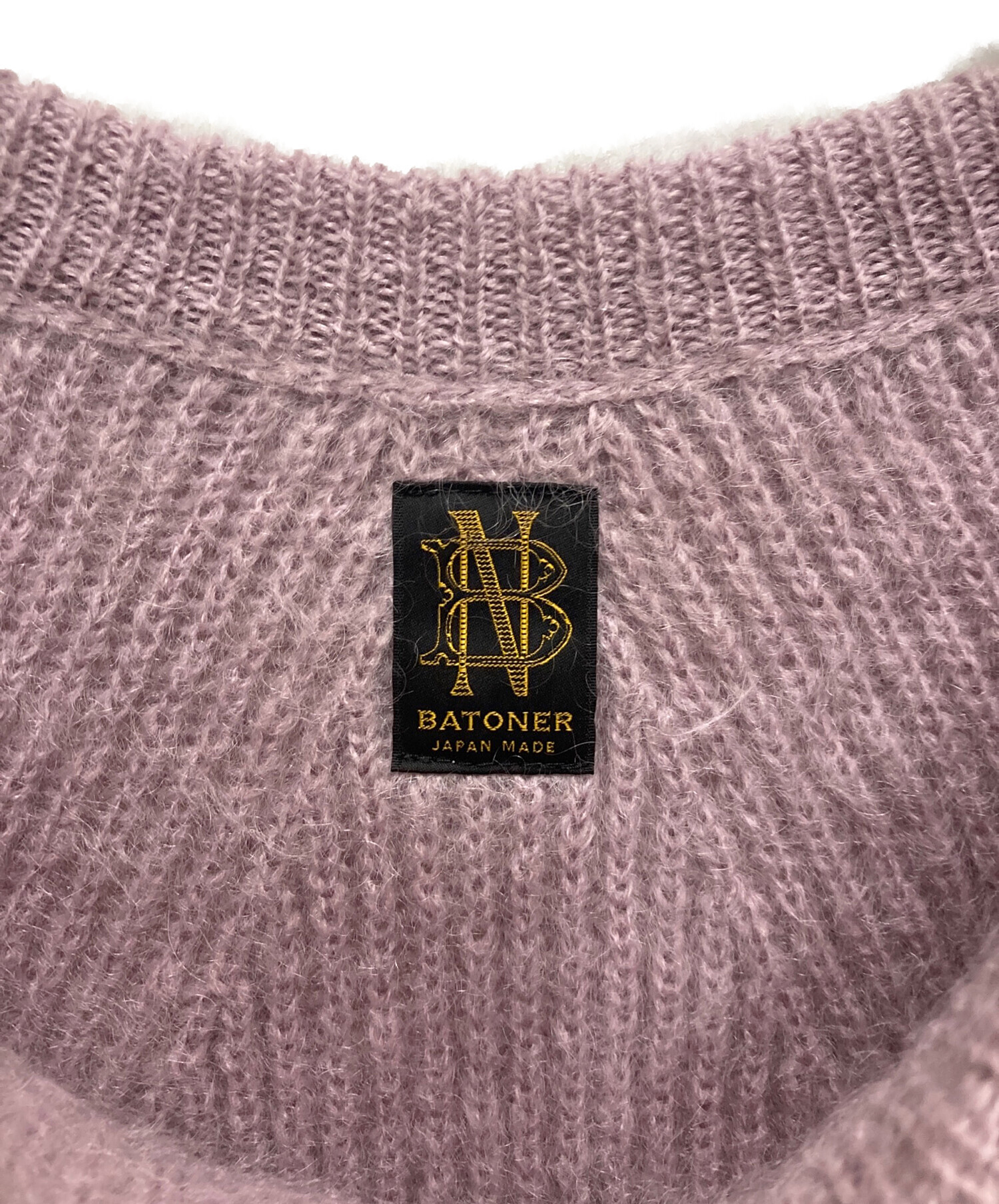 極美品✨ BATONER モヘヤ100% クルーネックニット　ピンク　サイズ2 BATONER ウールニットピンクsize2